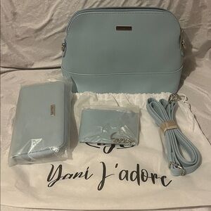 Yani J’adore Light Blue Women's Bag 3 Piece Set New Without Tags